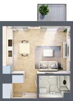 1 pokój, mieszkanie 27,13 m², piętro 4, oferta nr A/49, Metro Zachód 8 bud. A, C, Warszawa, Bemowo, Chrzanów, ul. Szeligowska