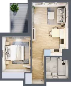 2 pokoje, mieszkanie 36,91 m², piętro 2, oferta nr A/90, Metro Zachód 8 bud. A, C, Warszawa, Bemowo, Chrzanów, ul. Szeligowska
