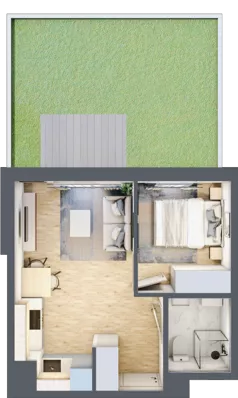 2 pokoje, mieszkanie 30,98 m², parter, oferta nr A/58, Metro Zachód 8 bud. A, C, Warszawa, Bemowo, Chrzanów, ul. Szeligowska