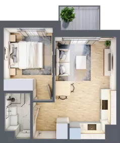 2 pokoje, mieszkanie 32,42 m², piętro 3, oferta nr A/40, Metro Zachód 8 bud. A, C, Warszawa, Bemowo, Chrzanów, ul. Szeligowska