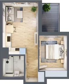 2 pokoje, mieszkanie 36,67 m², piętro 2, oferta nr A/31, Metro Zachód 8 bud. A, C, Warszawa, Bemowo, Chrzanów, ul. Szeligowska