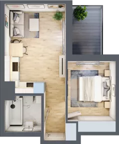 2 pokoje, mieszkanie 36,67 m², piętro 3, oferta nr A/42, Metro Zachód 8 bud. A, C, Warszawa, Bemowo, Chrzanów, ul. Szeligowska