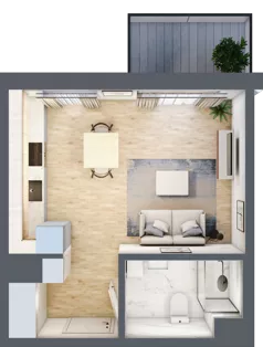 1 pokój, mieszkanie 27,30 m², piętro 4, oferta nr A/116, Metro Zachód 8 bud. A, C, Warszawa, Bemowo, Chrzanów, ul. Szeligowska