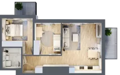 3 pokoje, mieszkanie 55,83 m², piętro 1, oferta nr C/58, Metro Zachód 8 bud. A, C, Warszawa, Bemowo, Chrzanów, ul. Szeligowska