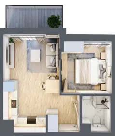 2 pokoje, mieszkanie 32,36 m², piętro 1, oferta nr C/12, Metro Zachód 8 bud. A, C, Warszawa, Bemowo, Chrzanów, ul. Szeligowska