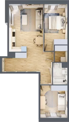 3 pokoje, mieszkanie 63,68 m², parter, oferta nr F/49, Apartamenty Park Matecznego bud. F i G, Kraków, Podgórze, Mateczny, ul. Rydlówka / Nowoorawska