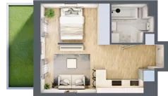 1 pokój, mieszkanie 29,99 m², parter, oferta nr F/59, Apartamenty Park Matecznego bud. F i G, Kraków, Podgórze, Mateczny, ul. Rydlówka / Nowoorawska