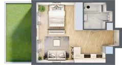 1 pokój, mieszkanie 29,84 m², parter, oferta nr F/3, Apartamenty Park Matecznego bud. F i G, Kraków, Podgórze, Mateczny, ul. Rydlówka / Nowoorawska