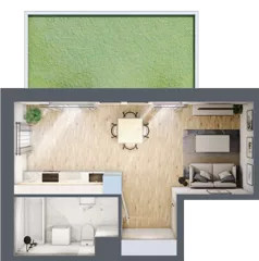1 pokój, mieszkanie 32,52 m², parter, oferta nr F/48, Apartamenty Park Matecznego bud. F i G, Kraków, Podgórze, Mateczny, ul. Rydlówka / Nowoorawska