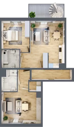 3 pokoje, mieszkanie 81,14 m², piętro 4, oferta nr F/28, Apartamenty Park Matecznego bud. F i G, Kraków, Podgórze, Mateczny, ul. Rydlówka / Nowoorawska