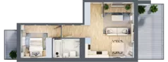 2 pokoje, mieszkanie 48,06 m², piętro 2, oferta nr F/65, Apartamenty Park Matecznego bud. F i G, Kraków, Podgórze, Mateczny, ul. Rydlówka / Nowoorawska