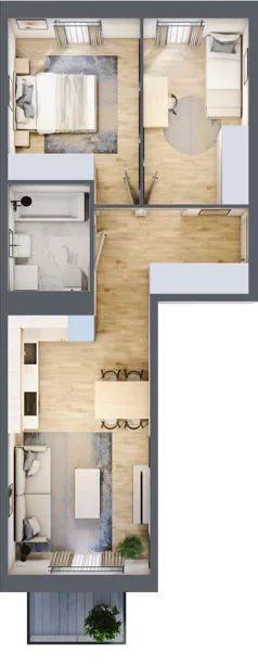 3 pokoje, mieszkanie 54,69 m², piętro 1, oferta nr F/36, Apartamenty Park Matecznego bud. F i G, Kraków, Podgórze, Mateczny, ul. Rydlówka / Nowoorawska