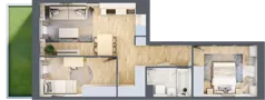 3 pokoje, mieszkanie 51,93 m², parter, oferta nr F/47, Apartamenty Park Matecznego bud. F i G, Kraków, Podgórze, Mateczny, ul. Rydlówka / Nowoorawska