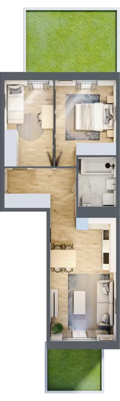 3 pokoje, mieszkanie 53,27 m², parter, oferta nr F/30, Apartamenty Park Matecznego bud. F i G, Kraków, Podgórze, Mateczny, ul. Rydlówka / Nowoorawska