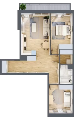 3 pokoje, mieszkanie 67,87 m², piętro 1, oferta nr F/52, Apartamenty Park Matecznego bud. F i G, Kraków, Podgórze, Mateczny, ul. Rydlówka / Nowoorawska