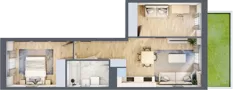 3 pokoje, mieszkanie 48,55 m², parter, oferta nr F/15, Apartamenty Park Matecznego bud. F i G, Kraków, Podgórze, Mateczny, ul. Rydlówka / Nowoorawska