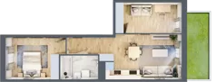 3 pokoje, mieszkanie 48,58 m², parter, oferta nr G/15, Apartamenty Park Matecznego bud. F i G, Kraków, Podgórze, Mateczny, ul. Rydlówka / Nowoorawska