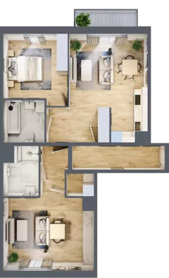 3 pokoje, mieszkanie 81,16 m², piętro 1, oferta nr G/19, Apartamenty Park Matecznego bud. F i G, Kraków, Podgórze, Mateczny, ul. Rydlówka / Nowoorawska