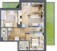 3 pokoje, mieszkanie 59,95 m², parter, oferta nr G/17, Apartamenty Park Matecznego bud. F i G, Kraków, Podgórze, Mateczny, ul. Rydlówka / Nowoorawska