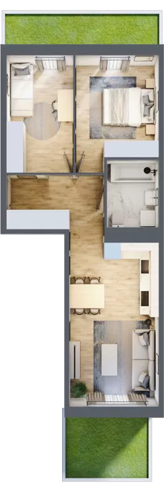 3 pokoje, mieszkanie 53,27 m², parter, oferta nr G/30, Apartamenty Park Matecznego bud. F i G, Kraków, Podgórze, Mateczny, ul. Rydlówka / Nowoorawska