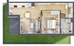 2 pokoje, mieszkanie 47,60 m², piętro 2, oferta nr R/9, Wille Biskupin etap 1.3, Wrocław, Biskupin-Sępolno-Dąbie-Bartoszowice, Śródmieście, ul. Braci Gierymskich