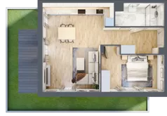 2 pokoje, mieszkanie 51,99 m², piętro 2, oferta nr R/8, Wille Biskupin etap 1.3, Wrocław, Biskupin-Sępolno-Dąbie-Bartoszowice, Śródmieście, ul. Braci Gierymskich