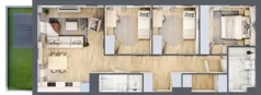 4 pokoje, mieszkanie 79,41 m², parter, oferta nr A/4, Osiedle Zielna 4.2, Wrocław, Psie Pole-Zawidawie, Psie Pole, ul. Zielna