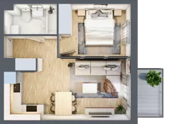 2 pokoje, mieszkanie 35,53 m², piętro 1, oferta nr A/6, Osiedle Zielna 4.2, Wrocław, Psie Pole-Zawidawie, Psie Pole, ul. Zielna