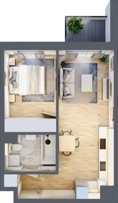 2 pokoje, mieszkanie 38,20 m², piętro 2, oferta nr A/14, Mokotów Sportowy 3, Warszawa, Mokotów, Augustówka, ul. Antoniewska
