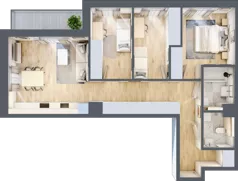 4 pokoje, mieszkanie 75,06 m², piętro 1, oferta nr A/5, Mokotów Sportowy 3, Warszawa, Mokotów, Augustówka, ul. Antoniewska