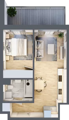 2 pokoje, mieszkanie 37,52 m², piętro 1, oferta nr A/39, Mokotów Sportowy 3, Warszawa, Mokotów, Augustówka, ul. Antoniewska