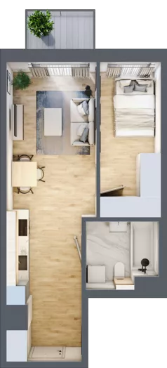 2 pokoje, mieszkanie 39,25 m², piętro 3, oferta nr A/20, Mokotów Sportowy 3, Warszawa, Mokotów, Augustówka, ul. Antoniewska