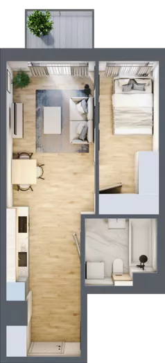 2 pokoje, mieszkanie 39,25 m², piętro 2, oferta nr A/12, Mokotów Sportowy 3, Warszawa, Mokotów, Augustówka, ul. Antoniewska