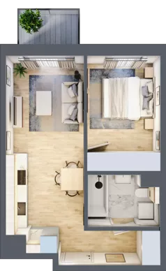 2 pokoje, mieszkanie 37,77 m², piętro 3, oferta nr A/24, Mokotów Sportowy 3, Warszawa, Mokotów, Augustówka, ul. Antoniewska