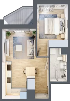 2 pokoje, mieszkanie 36,51 m², piętro 2, oferta nr A/55, Osiedle Urbino 5, Warszawa, Włochy, Raków, ul. Równoległa