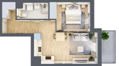 2 pokoje, mieszkanie 38,81 m², piętro 1, oferta nr A/42, Osiedle Urbino 5, Warszawa, Włochy, Raków, ul. Równoległa