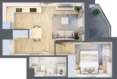 2 pokoje, mieszkanie 36,61 m², piętro 1, oferta nr A/36, Osiedle Urbino 5, Warszawa, Włochy, Raków, ul. Równoległa
