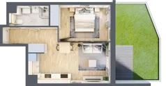 2 pokoje, mieszkanie 38,15 m², parter, oferta nr A/1, Osiedle Urbino 5, Warszawa, Włochy, Raków, ul. Równoległa