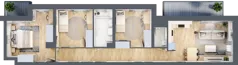 4 pokoje, mieszkanie 76,12 m², piętro 1, oferta nr B2/14, Osiedle Arkadia, Wrocław, Polanowice-Poświętne-Ligota, Poświętne, ul. Ramiszowska 6