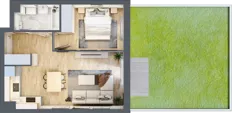 2 pokoje, mieszkanie 39,08 m², piętro 1, oferta nr B2/19, Osiedle Arkadia, Wrocław, Polanowice-Poświętne-Ligota, Poświętne, ul. Ramiszowska 6