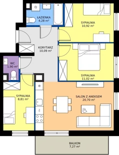 4 pokoje, mieszkanie 67,72 m², piętro 2, oferta nr B2/32, Osiedle Arkadia, Wrocław, Polanowice-Poświętne-Ligota, Poświętne, ul. Ramiszowska 6