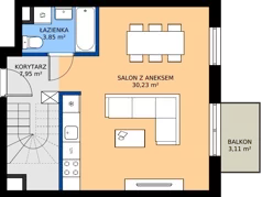 1 pokój, mieszkanie 74,65 m², piętro 3, oferta nr B2/41, Osiedle Arkadia, Wrocław, Polanowice-Poświętne-Ligota, Poświętne, ul. Ramiszowska 6