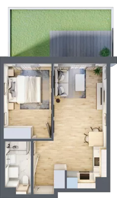 2 pokoje, mieszkanie 35,84 m², piętro 1, oferta nr A/44, Osiedle Myśliborska, Warszawa, Białołęka, Żerań, ul. Myśliborska / Ochorowicza