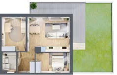 3 pokoje, mieszkanie 56,50 m², parter, oferta nr A/91, Osiedle Myśliborska, Warszawa, Białołęka, Żerań, ul. Myśliborska / Ochorowicza