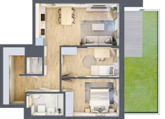 3 pokoje, mieszkanie 64,89 m², parter, oferta nr A/4, Osiedle Myśliborska, Warszawa, Białołęka, Żerań, ul. Myśliborska / Ochorowicza