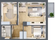 3 pokoje, mieszkanie 56,50 m², piętro 2, oferta nr A/103, Osiedle Myśliborska, Warszawa, Białołęka, Żerań, ul. Myśliborska / Ochorowicza