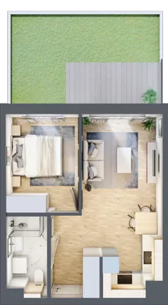 2 pokoje, mieszkanie 35,84 m², piętro 3, oferta nr A/56, Osiedle Myśliborska, Warszawa, Białołęka, Żerań, ul. Myśliborska / Ochorowicza