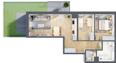 3 pokoje, mieszkanie 61,38 m², parter, oferta nr A/90, Osiedle Myśliborska, Warszawa, Białołęka, Żerań, ul. Myśliborska / Ochorowicza