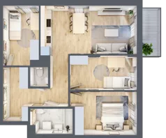 4 pokoje, mieszkanie 73,43 m², piętro 3, oferta nr A/25, Osiedle Myśliborska, Warszawa, Białołęka, Żerań, ul. Myśliborska / Ochorowicza