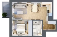 2 pokoje, mieszkanie 36,75 m², piętro 3, oferta nr A/29, Osiedle Myśliborska, Warszawa, Białołęka, Żerań, ul. Myśliborska / Ochorowicza
